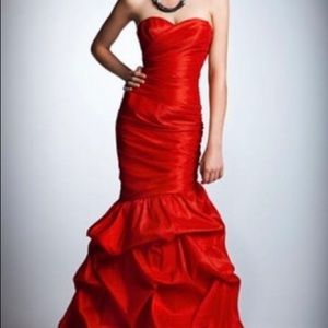 Dalia MacPhee Strapless Taffeta Mermaid Gown